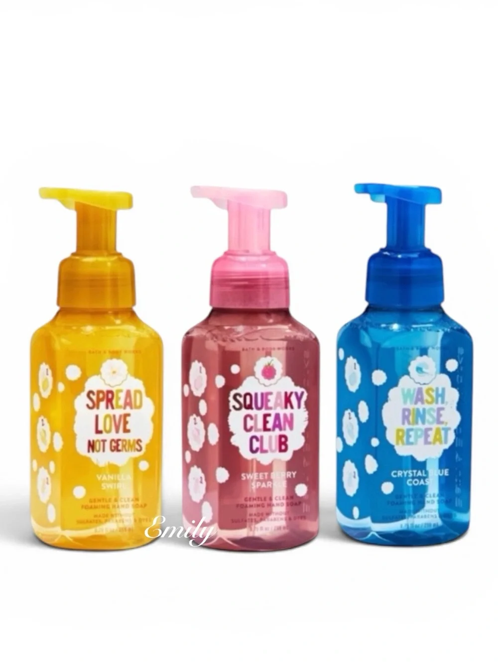 3X Bath & Body Works Gentle & Clean Foaming Hand Soap 8.75 fl oz Kid Bundle